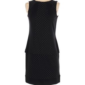 Ann Taylor Black And White Polka Dot Paneled Dress